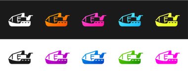 Viking baş simgesini siyah beyaz arkaplanda izole et. Vektör