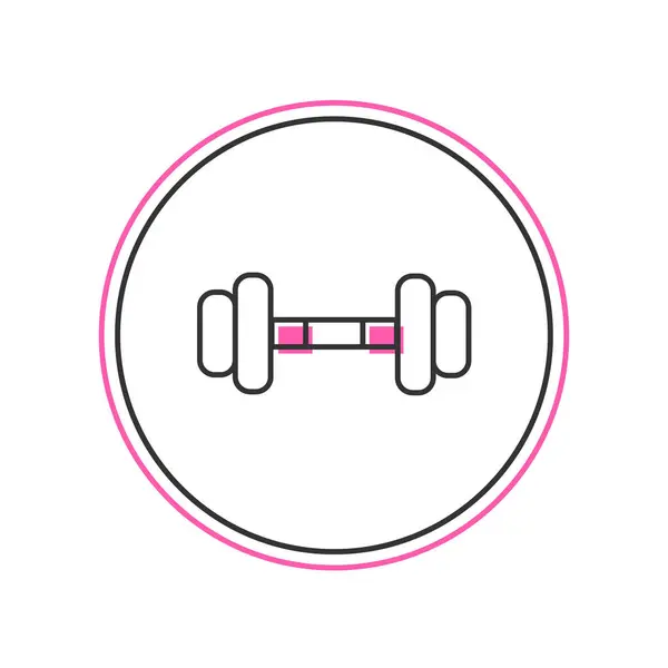 Filled Outline Dumbbell Icon Isolated White Background Muscle Lifting Icon — Stock Vector