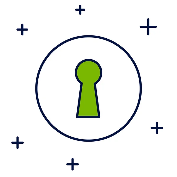 Filled Outline Keyhole Icon Isolated White Background Key Success Solution — Wektor stockowy