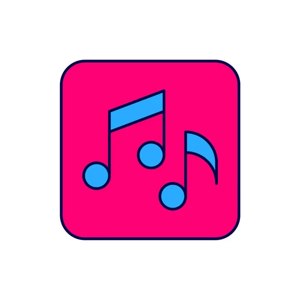Filled Outline Music Note Tone Icon Isolated White Background Vector — Διανυσματικό Αρχείο