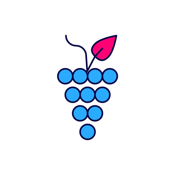 充填概要白の背景に単離されたブドウのアイコンの束 ベクトル — ストックベクタ