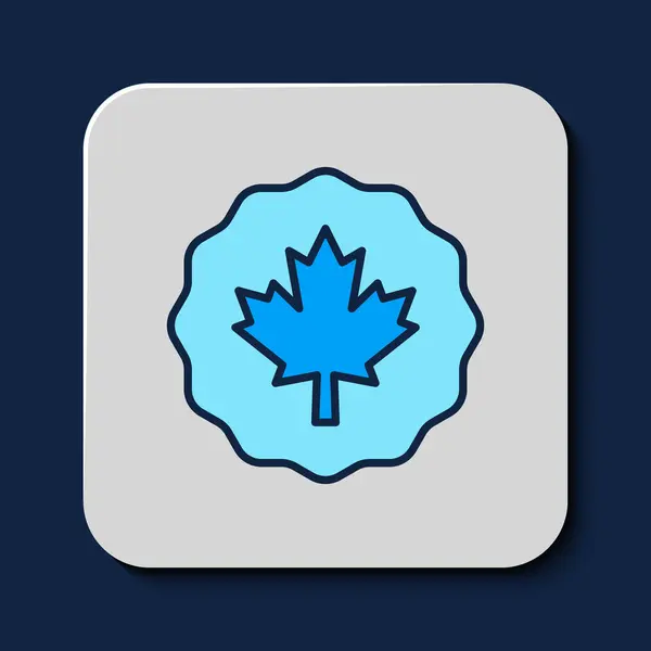 Заповнена Обгортка Канадська Ікона Листя Кленів Ізольована Синьому Фоні Канадський — стоковий вектор