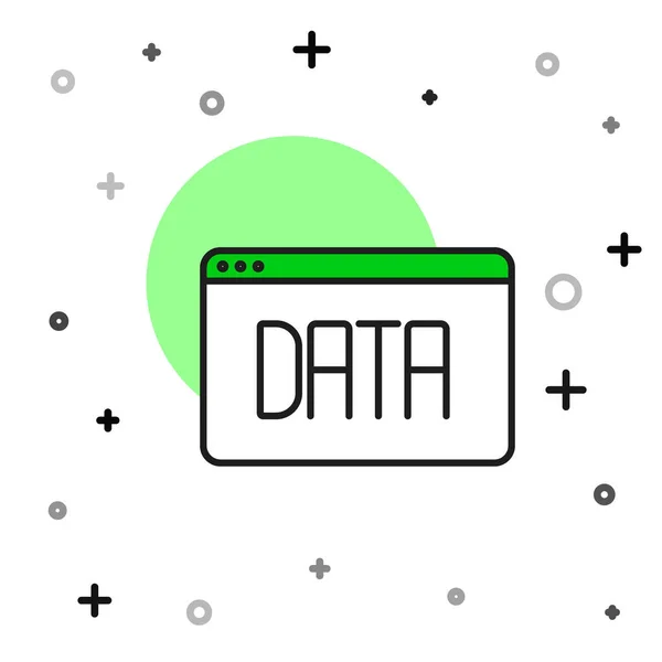 Filled Outline Data Analysis Icon Isolated White Background Business Data — Vettoriale Stock