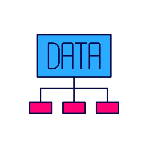 Filled Outline Data Analysis Icon Isolated White Background Business Data - Stok Vektor