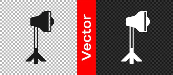 Black Studio Glühbirne Softbox Symbol Isoliert Auf Transparentem Hintergrund Design — Stockvektor