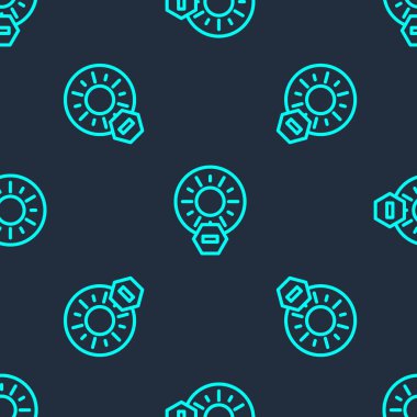 Yeşil hat. Doğrudan güneş ışığı simgesi yok. Mavi arkaplanda pürüzsüz desen var. Vektör