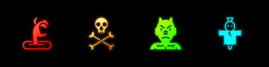 Zombi eli, Kurukafa, Krampus, Heck ve Korkuluk ikonu. Vektör