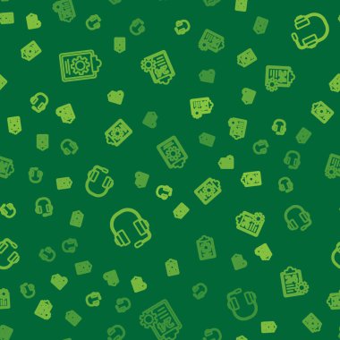 Kontrol listesini 24 saat hizmet, kulaklık ve kusursuz şablona ayarla. Vektör