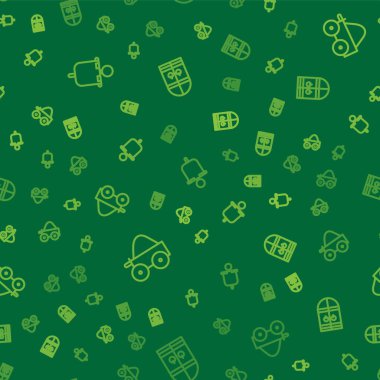 Ortaçağ bayrağı, ahşap dört tekerlek arabası ve kale kapısını pürüzsüz bir şekilde hizaya getirin. Vektör