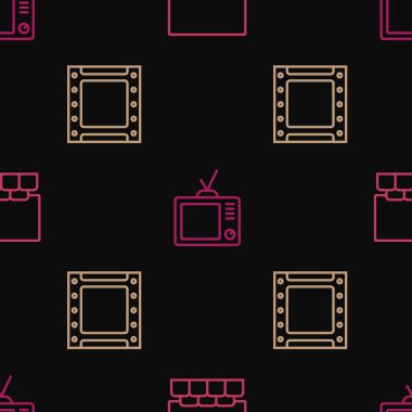 Sinema salonunu ekran, video ve Retro TV ile kusursuz bir şablon ile ayarla. Vektör