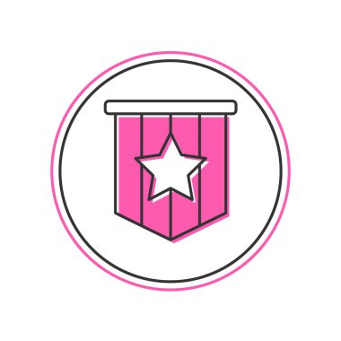 Beyaz arka planda izole edilmiş ana hatlı Amerikan bayrağı simgesi. ABD bayrağı. Amerika Birleşik Devletleri. Vektör