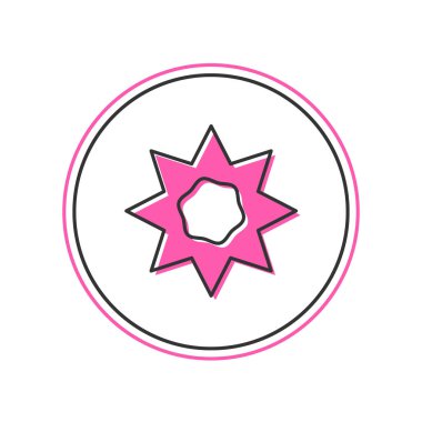 Filled outline Sun icon isolated on white background. Summer symbol. Good sunny day.  Vector