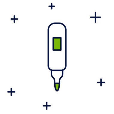 Doldurulmuş İşaretleyici kalem simgesi beyaz arkaplanda izole edildi. Keçeli kalem. Vektör