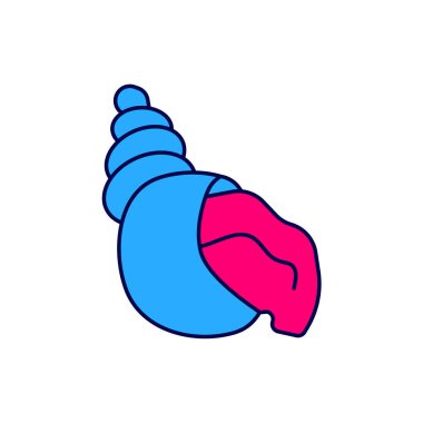 Kabuklu deniz kabuğu simgesi beyaz arkaplanda izole edildi. Deniz kabuğu işareti. Vektör