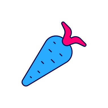 Doldurulmuş havuç simgesi beyaz arkaplanda izole edilmiş. Vektör