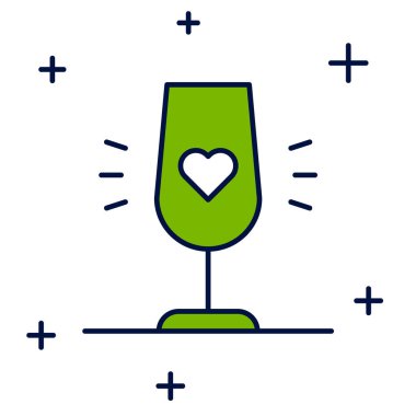 Doldurulmuş şarap kadehi simgesi beyaz arkaplanda izole edilmiş. Şarap kadehi işareti. En sevdiği şarap. Vektör