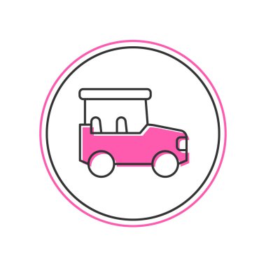 Beyaz arkaplanda izole edilmiş Safari araba simgesi dolduruldu. Vektör