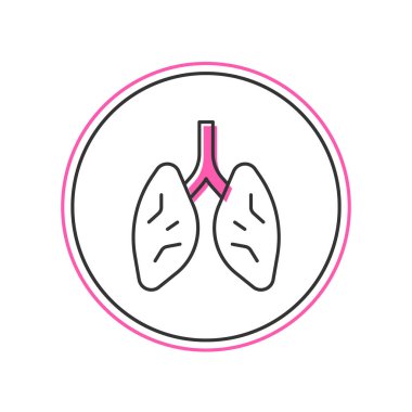 Doldurulmuş Ciğerler simgesi beyaz arkaplanda izole edildi. Vektör