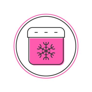 Doldurulmuş takvim kış simgesi beyaz arkaplanda izole edildi. Olay hatırlatma sembolü. Vektör