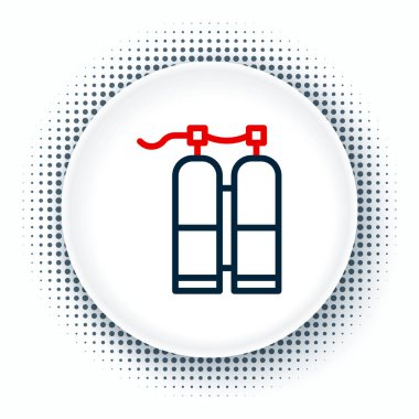 Aqualung simgesi beyaz arkaplanda izole edildi. Dalgıçlar için oksijen tüpü. Dalış ekipmanları. Olağanüstü bir spor. Spor malzemeleri. Renkli taslak konsepti. Vektör