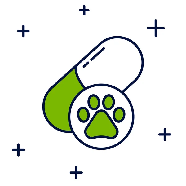 Filled Outline Dog Pill Icon Isolated White Background Prescription Medicine — Wektor stockowy