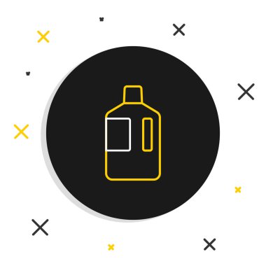 Beyaz arka planda temiz su ikonu olan büyük şişe hattı. Soğutucu için plastik kap. Renkli taslak konsepti. Vektör