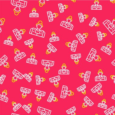 Line Fisherman simgesi kırmızı arkaplanda iz bırakmış. Vektör