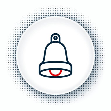 Line Church çan simgesi beyaz arkaplanda izole edildi. Alarm sembolü, servis zili, el zili işareti, uyarı sembolü. Renkli taslak konsepti. Vektör