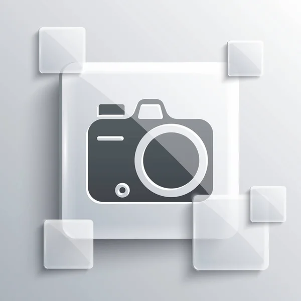 Graues Fotokamera Symbol Isoliert Auf Grauem Hintergrund Fotokamera Digitale Fotografie — Stockvektor