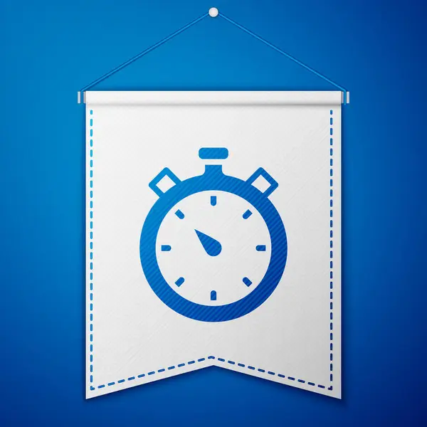 Icône Chronomètre Bleu Isolé Sur Fond Bleu Signe Minuterie Signe — Image vectorielle