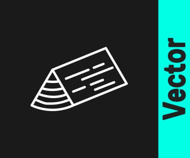 Beyaz çizgi tahta kiriş simgesi siyah arkaplanda izole edildi. Kereste kalası. Vektör