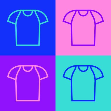 Pop Art Line tişört ikonu renk arkaplanında izole edilmiş. Tişört. Vektör