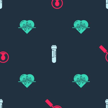 Tıbbi analizi ayarlayın, kan ve kalp atış hızını düzgün bir şekilde test edin. Vektör.