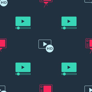 Retro TV, HD film, bant, çerçeve ve Online oynatma videolarını sorunsuz bir şekilde ayarla. Vektör