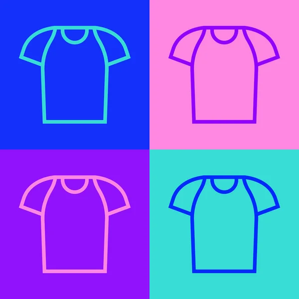 Pop Art Γραμμή Shirt Εικονίδιο Απομονώνονται Φόντο Χρώμα Πουκάμισο Διάνυσμα — Διανυσματικό Αρχείο