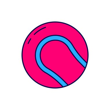 Beyzbol topu simgesi dolduruldu, beyaz arkaplanda izole edildi. Vektör