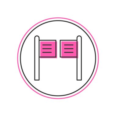 Beyaz arka planda izole edilmiş eski batı salıncak salonu ikonu. Vektör