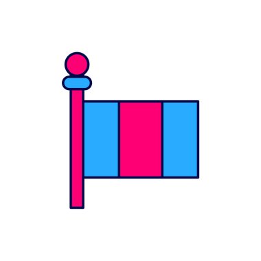Beyaz arkaplanda izole edilmiş ana hatlı İtalya simgesi. Vektör