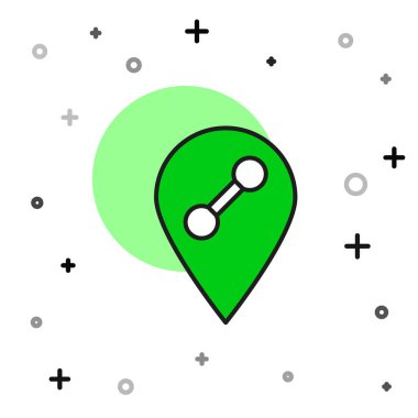 Beyaz arka planda izole edilmiş ana hatlı spor salonu simgesi. Vektör