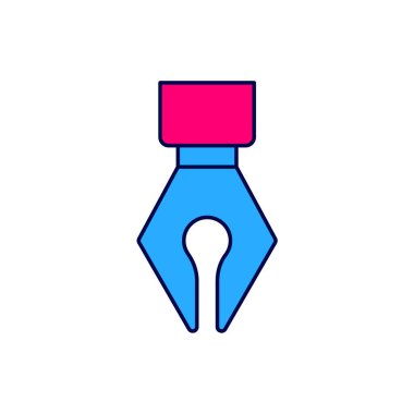 Doldurulmuş dolmakalem ucu simgesi beyaz arkaplanda izole edildi. Kalem aleti işareti. Vektör