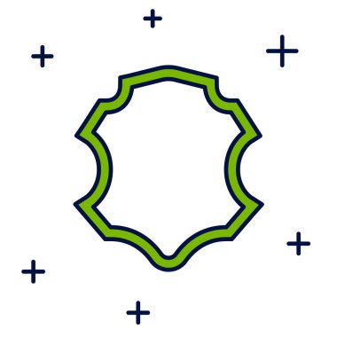 Beyaz arkaplanda izole edilmiş ana hatlı deri simgesi. Vektör