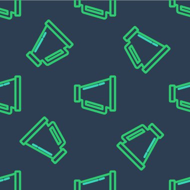 Hat Megafon simgesi mavi arkaplanda izole edilmiş kusursuz desen. Sözcü işareti. Vektör