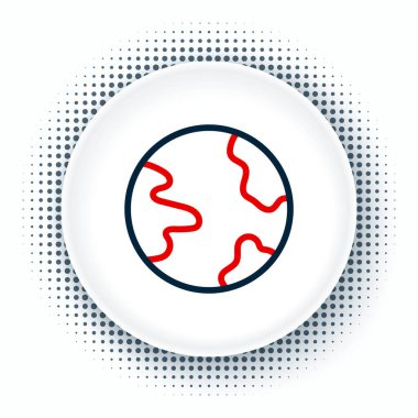 Çizgi Dünya Çizgisi simgesi beyaz arkaplanda izole edildi. Yerküreye iğnele. Renkli taslak konsepti. Vektör