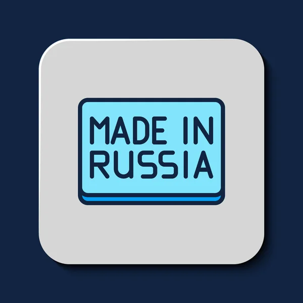 Wypełniony Zarys Ikona Made Russia Niebieskim Tle Wektor — Wektor stockowy