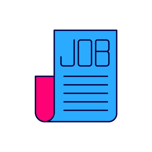 Filled Outline Search Job Icon Isolated White Background Recruitment Selection — 图库矢量图片