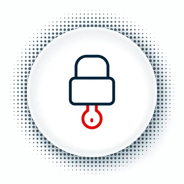 Line Lock Sleutelpictogram Geïsoleerd Witte Achtergrond Hangslotteken Beveiliging Veiligheid Bescherming — Stockvector