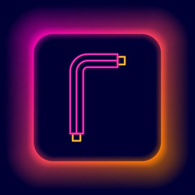 Parlayan neon hattı aracı allen tuşları simgesi siyah arkaplanda izole edildi. Renkli taslak konsepti. Vektör