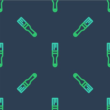 Çizgi fırçası simgesi mavi arkaplanda izole edilmiş pürüzsüz desen. Vektör