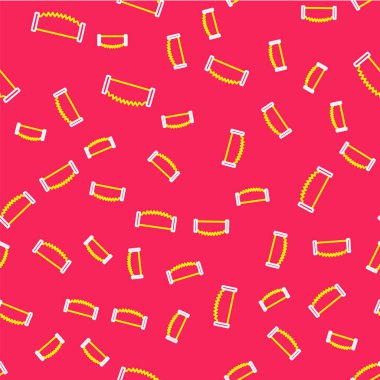 Ahşap çizgi kiriş simgesi kırmızı arkaplanda izole edilmiş kusursuz desen. Kereste kalası. Vektör