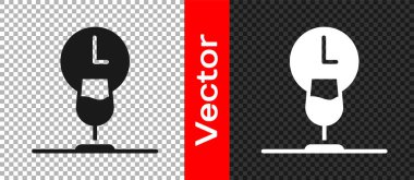 Şeffaf arkaplanda Kara Şarap zaman simgesi izole edildi. Şarap kadehi. Şarap kadehi işareti. Vektör